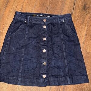 LC Lauren Conrad Women's Button-Front Denim Skirt